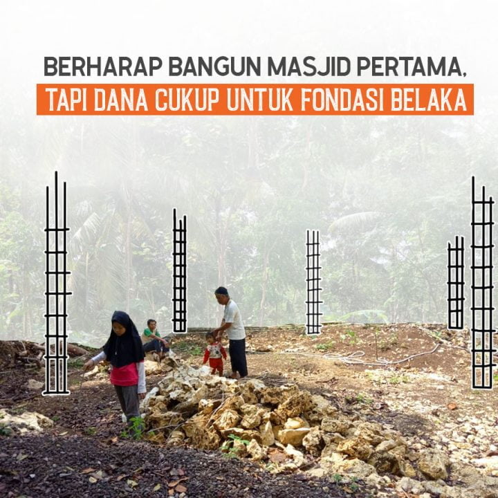 Berharap Bangun Masjid Pertama, Tapi Dana Cukup untuk Fondasi Belaka