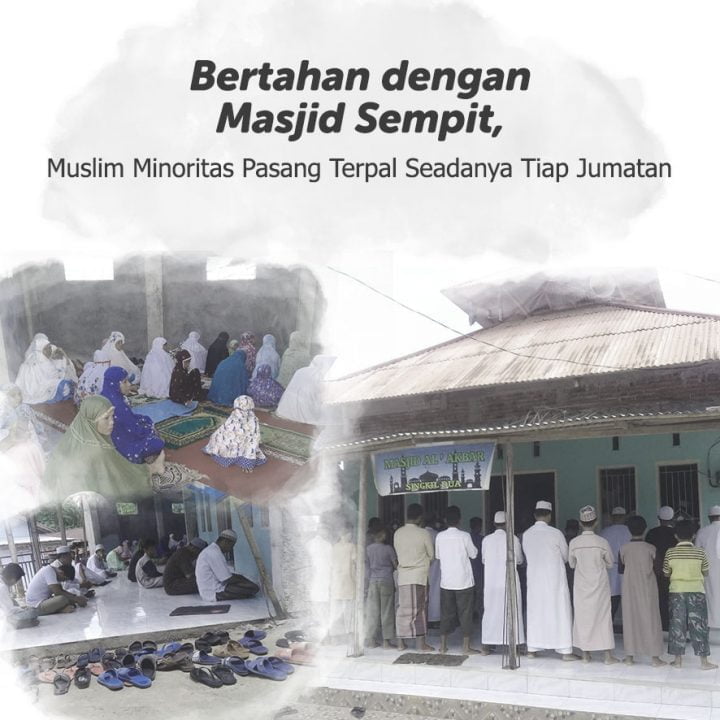 Bertahan dengan Masjid Sempit, Muslim Minoritas Pasang Terpal Seadanya Tiap Jumatan