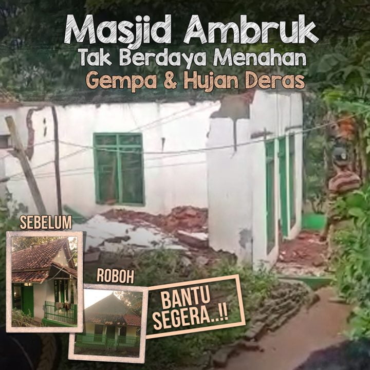 PATUNGAN BANGUN MASJID AMBRUK KARENA GEMPA TASIKMALAYA
